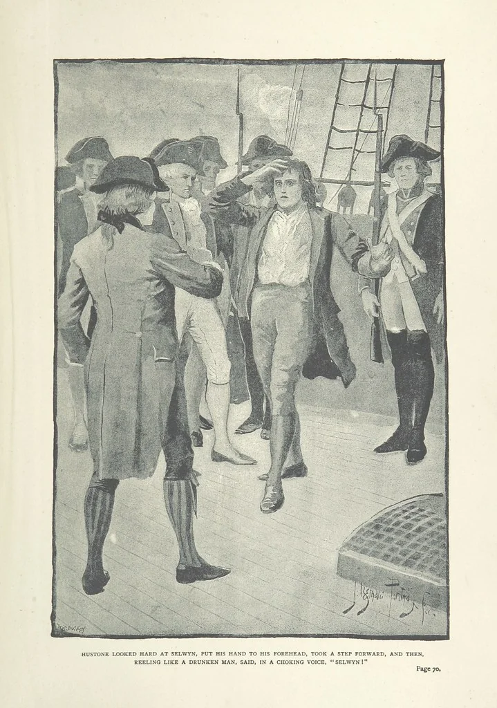 An illustration from The Lumley Wood Mystery ... Illustrated by J. B. Partridge, 1890, leaf 87