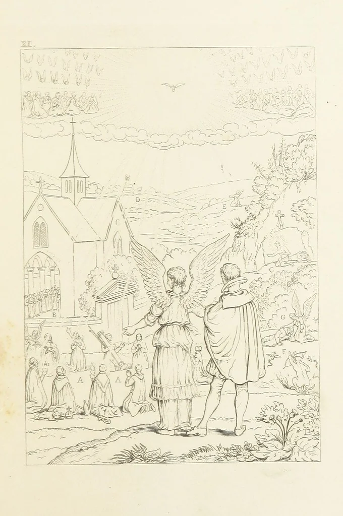 An illustration from The Baptistery ... By the author of “The Cathedral” [i.e. Isaac Williams]. Third edition, 1846, leaf 187