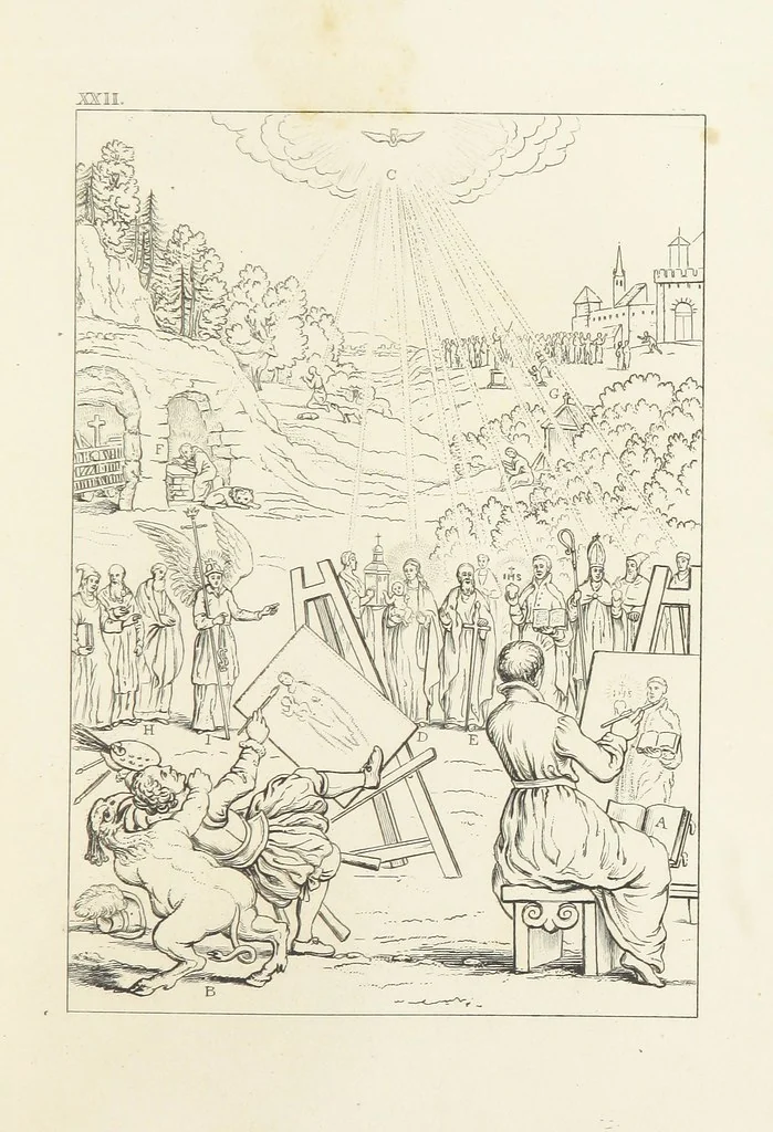 An illustration from The Baptistery ... By the author of “The Cathedral” [i.e. Isaac Williams]. Third edition, 1846, leaf 345