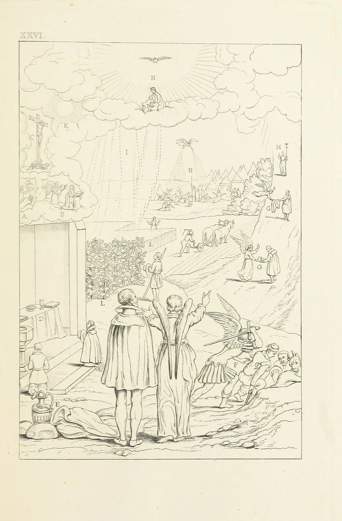 An illustration from The Baptistery ... By the author of “The Cathedral” [i.e. Isaac Williams]. Third edition, 1846, leaf 413