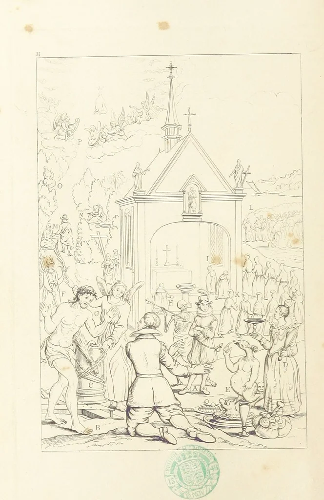 An illustration from The Baptistery ... By the author of “The Cathedral” [i.e. Isaac Williams]. Third edition, 1846, leaf 54