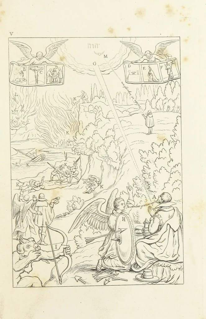 An illustration from The Baptistery ... By the author of “The Cathedral” [i.e. Isaac Williams]. Third edition, 1846, leaf 97