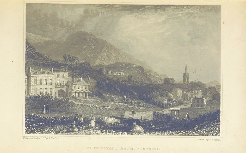 An illustration from Barber's Picturesque Illustration of the Isle of Wight, etc. accompanied by historical and topographical descriptions, 1845, leaf 123