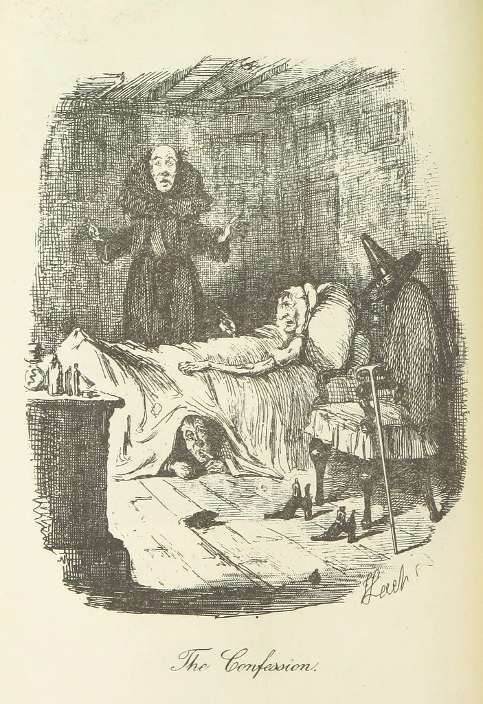 An illustration from The Ingoldsby Legends ... With sixty illustrations by George Cruikshank, John Leech, and John Tenniel, 1893, leaf 274