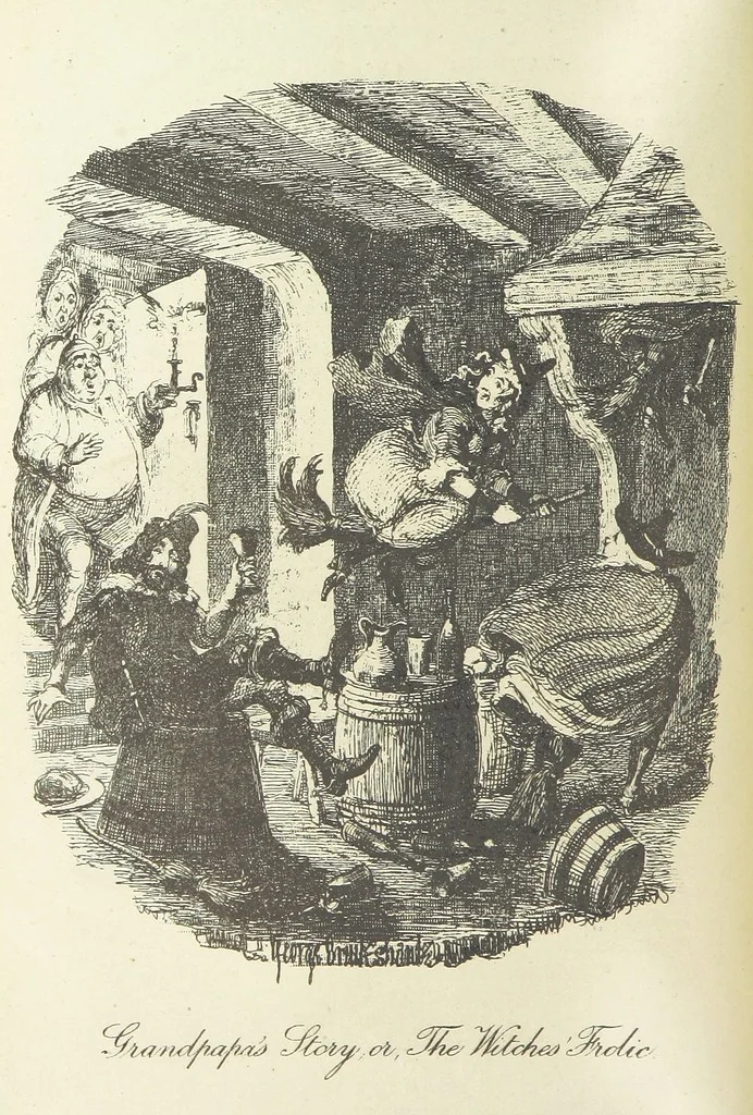 An illustration from The Ingoldsby Legends ... With sixty illustrations by George Cruikshank, John Leech, and John Tenniel, 1893, leaf 42