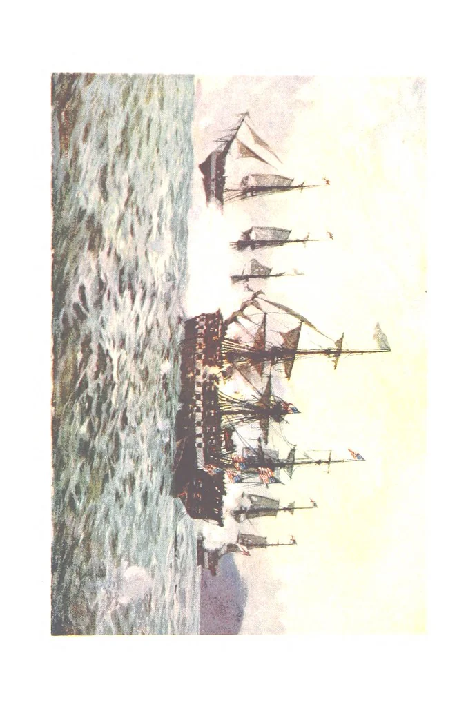 An illustration from Naval Actions of the War of 1812 ... With 21 illustrations in color by C. T. Chapman, 1897, leaf 277