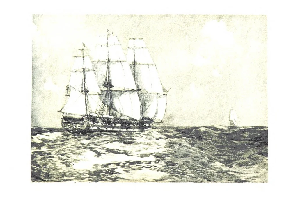 An illustration from Naval Actions of the War of 1812 ... With 21 illustrations in color by C. T. Chapman, 1897, leaf 405