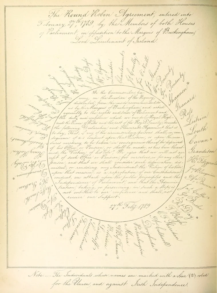 An illustration from Historic Memoirs of Ireland; comprising secret records of the National Convention, the Rebellion, and the Union; with delineations of the principal characters connected with these translations, etc. [With portraits and facsimiles, 1833, leaf 450