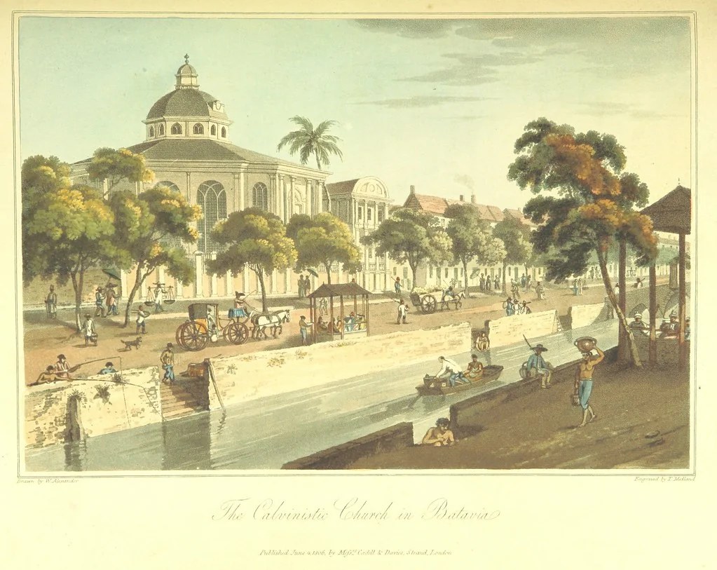 An illustration from A Voyage to Cochin China, in the years 1792, and 1793: containing a general view of the productions, and political importance of this kingdom; and also of such European settlements as were visited on the voyage, with sketches of the manners, character, and condition of their inhabitants. To which is annexed an account of a journey, made in the years 1801 and 1802, to the residence of the chief of the Booshuana nation ... from a manuscript journal [by - Truter] with a chart of the route, etc, 1806, leaf 221