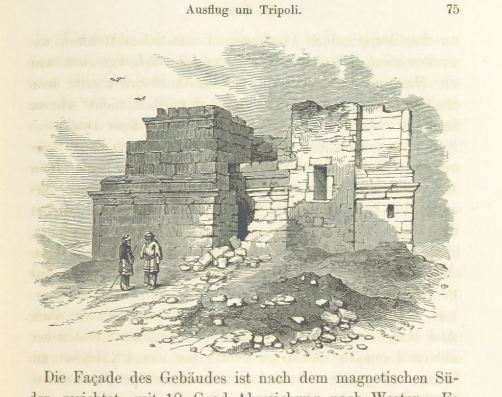 An illustration from Reisen und Entdeckungen in Nord- und Central-Afrika in den Jahren 1849 bis 1855. Von Dr. H. Barth. Tagebuch seiner im Auftrag der Brittischen Regierung unternommenen Reise ... Mit Karten, Holzschnitten und Bildern. L.P, 1857, leaf 131