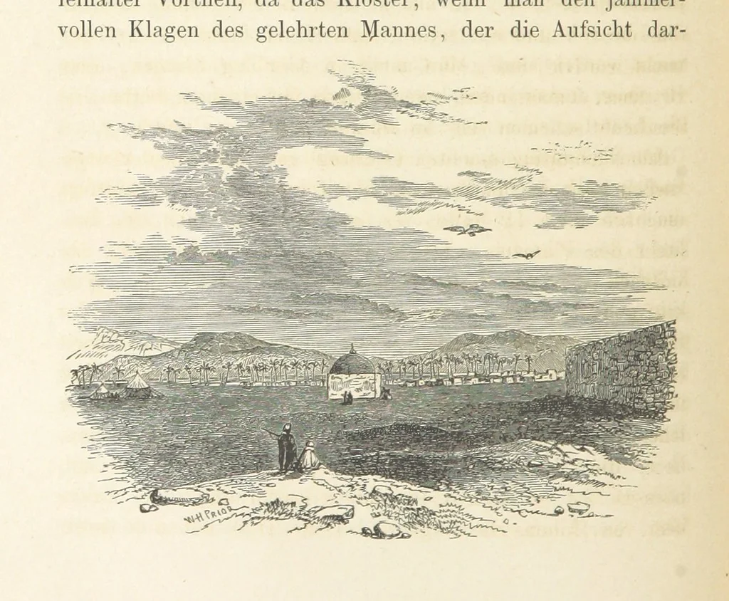 An illustration from Reisen und Entdeckungen in Nord- und Central-Afrika in den Jahren 1849 bis 1855. Von Dr. H. Barth. Tagebuch seiner im Auftrag der Brittischen Regierung unternommenen Reise ... Mit Karten, Holzschnitten und Bildern. L.P, 1857, leaf 168