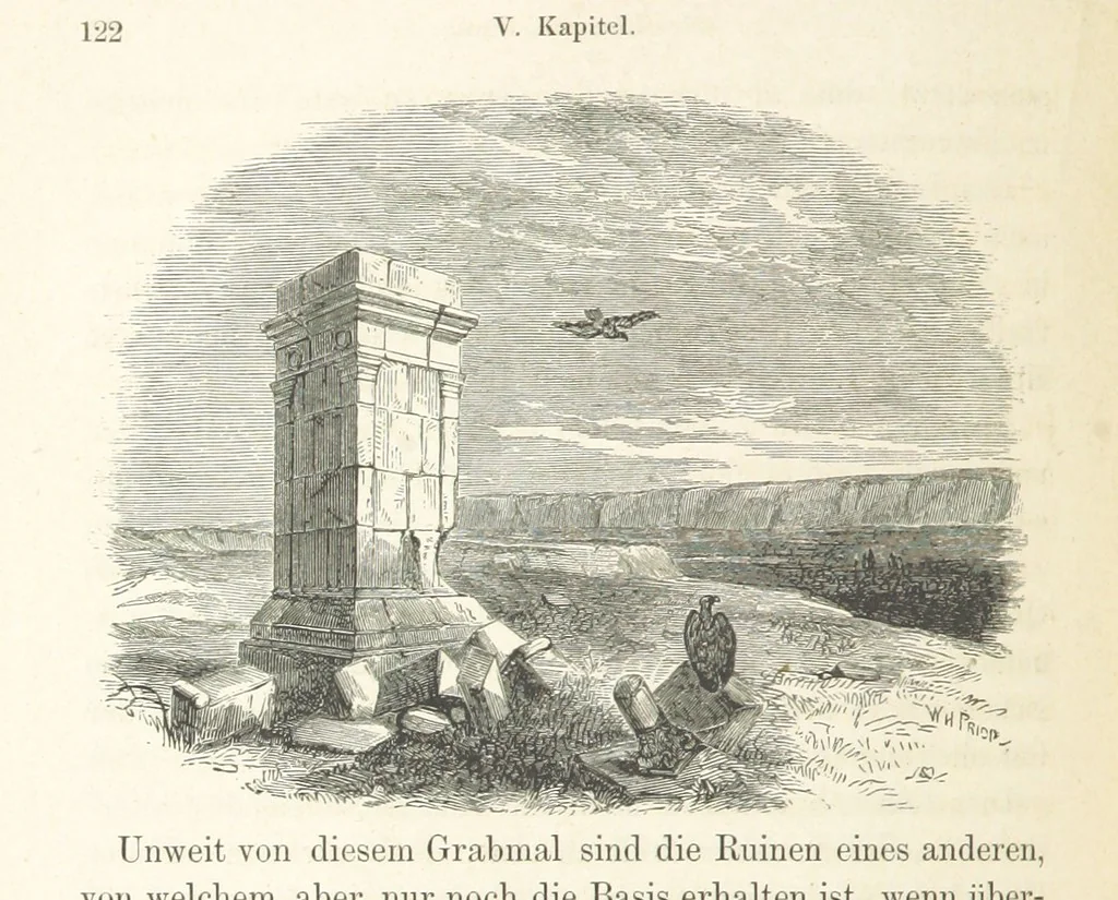 An illustration from Reisen und Entdeckungen in Nord- und Central-Afrika in den Jahren 1849 bis 1855. Von Dr. H. Barth. Tagebuch seiner im Auftrag der Brittischen Regierung unternommenen Reise ... Mit Karten, Holzschnitten und Bildern. L.P, 1857, leaf 180