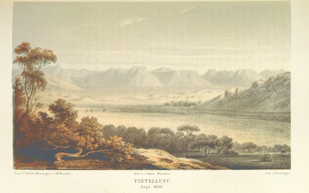 An illustration from Reisen und Entdeckungen in Nord- und Central-Afrika in den Jahren 1849 bis 1855. Von Dr. H. Barth. Tagebuch seiner im Auftrag der Brittischen Regierung unternommenen Reise ... Mit Karten, Holzschnitten und Bildern. L.P, 1857, leaf 437