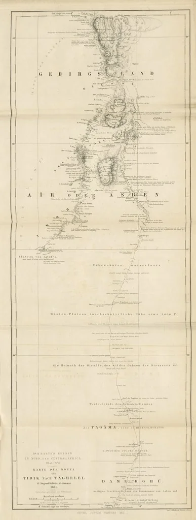 An illustration from Reisen und Entdeckungen in Nord- und Central-Afrika in den Jahren 1849 bis 1855. Von Dr. H. Barth. Tagebuch seiner im Auftrag der Brittischen Regierung unternommenen Reise ... Mit Karten, Holzschnitten und Bildern. L.P, 1857, leaf 723
