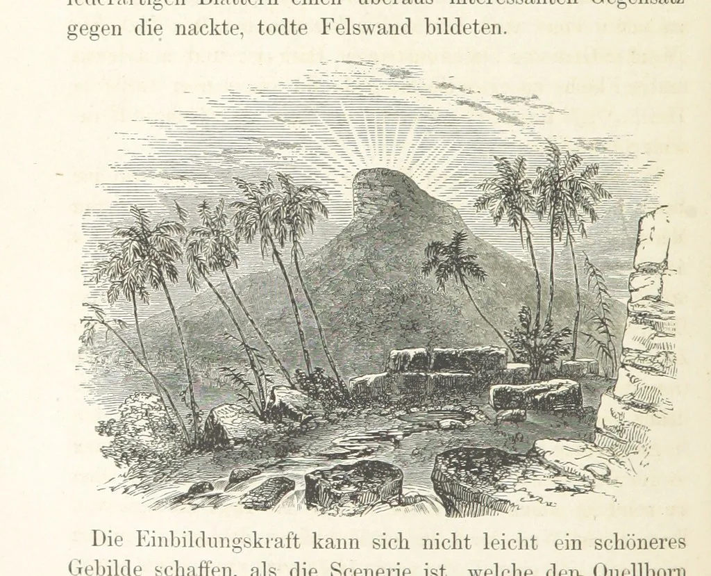 An illustration from Reisen und Entdeckungen in Nord- und Central-Afrika in den Jahren 1849 bis 1855. Von Dr. H. Barth. Tagebuch seiner im Auftrag der Brittischen Regierung unternommenen Reise ... Mit Karten, Holzschnitten und Bildern. L.P, 1857, leaf 82