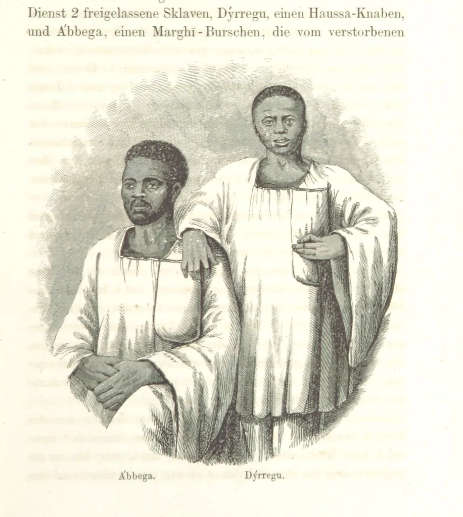 An illustration from Reisen und Entdeckungen in Nord- und Central-Afrika in den Jahren 1849 bis 1855. Von Dr. H. Barth. Tagebuch seiner im Auftrag der Brittischen Regierung unternommenen Reise ... Mit Karten, Holzschnitten und Bildern. L.P, 1857, leaf 29