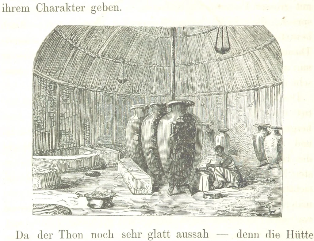An illustration from Reisen und Entdeckungen in Nord- und Central-Afrika in den Jahren 1849 bis 1855. Von Dr. H. Barth. Tagebuch seiner im Auftrag der Brittischen Regierung unternommenen Reise ... Mit Karten, Holzschnitten und Bildern. L.P, 1857, leaf 316
