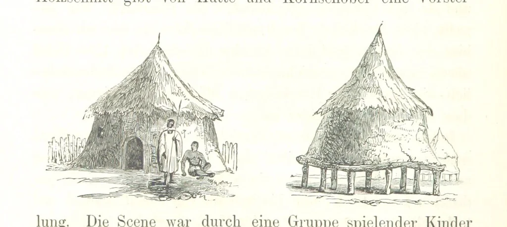 An illustration from Reisen und Entdeckungen in Nord- und Central-Afrika in den Jahren 1849 bis 1855. Von Dr. H. Barth. Tagebuch seiner im Auftrag der Brittischen Regierung unternommenen Reise ... Mit Karten, Holzschnitten und Bildern. L.P, 1857, leaf 366