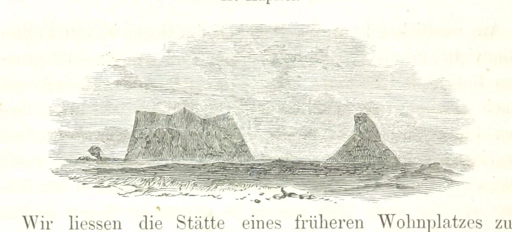 An illustration from Reisen und Entdeckungen in Nord- und Central-Afrika in den Jahren 1849 bis 1855. Von Dr. H. Barth. Tagebuch seiner im Auftrag der Brittischen Regierung unternommenen Reise ... Mit Karten, Holzschnitten und Bildern. L.P, 1857, leaf 366