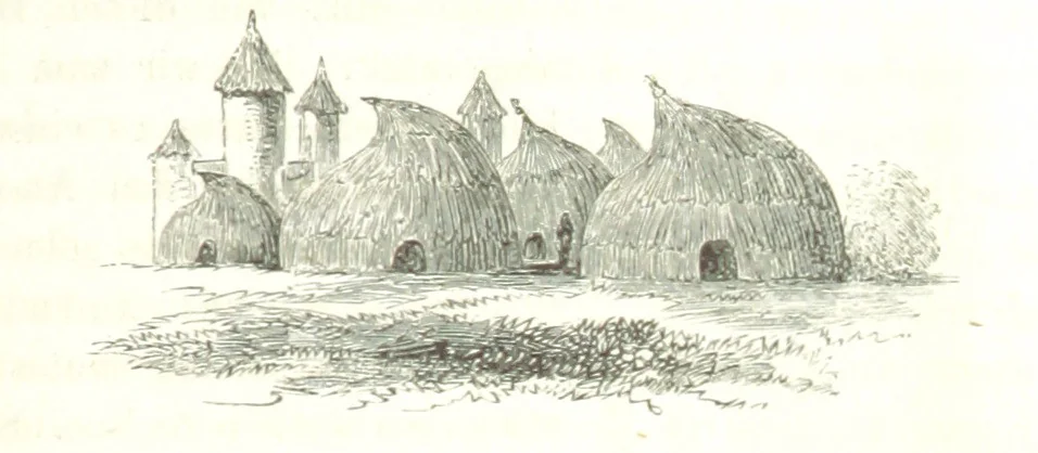 An illustration from Reisen und Entdeckungen in Nord- und Central-Afrika in den Jahren 1849 bis 1855. Von Dr. H. Barth. Tagebuch seiner im Auftrag der Brittischen Regierung unternommenen Reise ... Mit Karten, Holzschnitten und Bildern. L.P, 1857, leaf 371