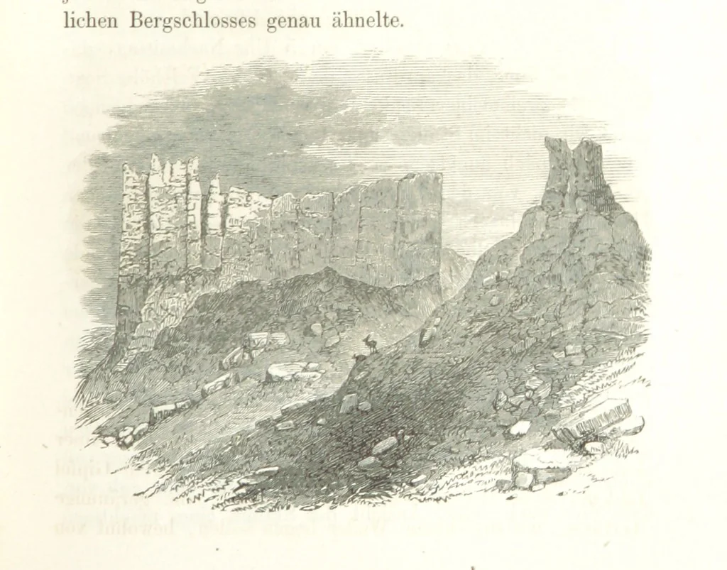 An illustration from Reisen und Entdeckungen in Nord- und Central-Afrika in den Jahren 1849 bis 1855. Von Dr. H. Barth. Tagebuch seiner im Auftrag der Brittischen Regierung unternommenen Reise ... Mit Karten, Holzschnitten und Bildern. L.P, 1857, leaf 381