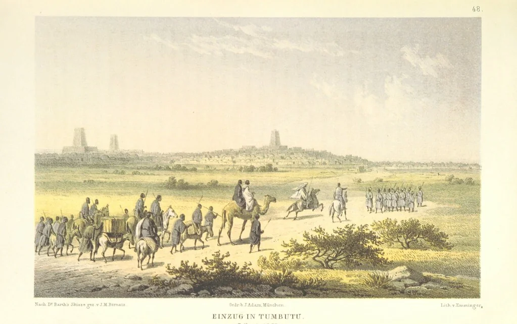 An illustration from Reisen und Entdeckungen in Nord- und Central-Afrika in den Jahren 1849 bis 1855. Von Dr. H. Barth. Tagebuch seiner im Auftrag der Brittischen Regierung unternommenen Reise ... Mit Karten, Holzschnitten und Bildern. L.P, 1857, leaf 457