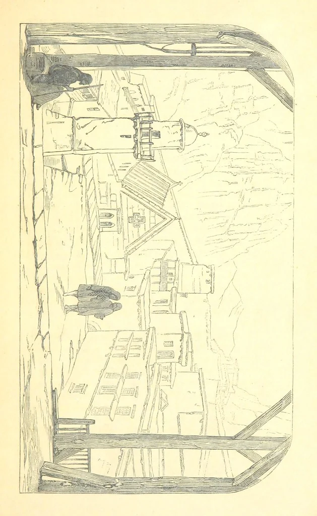 An illustration from A Pilgrimage through the Holy Land, explanatory of the Diorama of Jerusalem and the Holy Land, painted under the direction of Mr. W. Beverly, from original sketches ... by Mr. W. H. Bartlett. [With illustrations, 1850, leaf 25