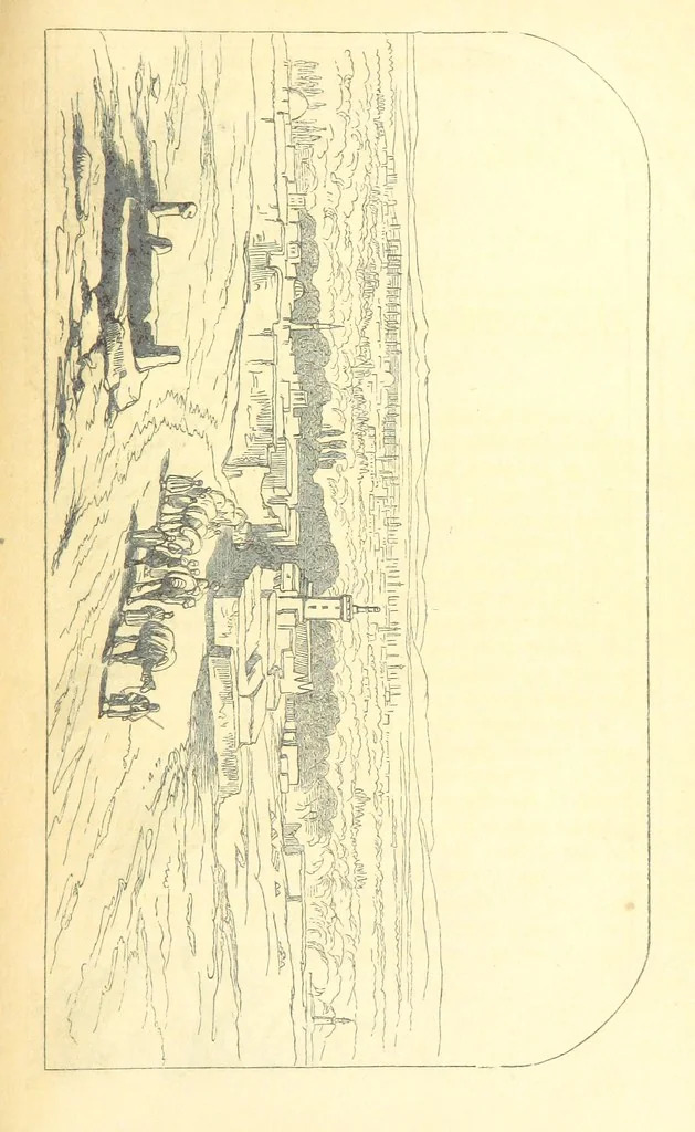 An illustration from A Pilgrimage through the Holy Land, explanatory of the Diorama of Jerusalem and the Holy Land, painted under the direction of Mr. W. Beverly, from original sketches ... by Mr. W. H. Bartlett. [With illustrations, 1850, leaf 57