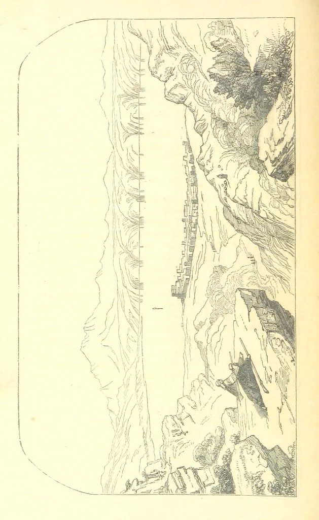 An illustration from A Pilgrimage through the Holy Land, explanatory of the Diorama of Jerusalem and the Holy Land, painted under the direction of Mr. W. Beverly, from original sketches ... by Mr. W. H. Bartlett. [With illustrations, 1850, leaf 58
