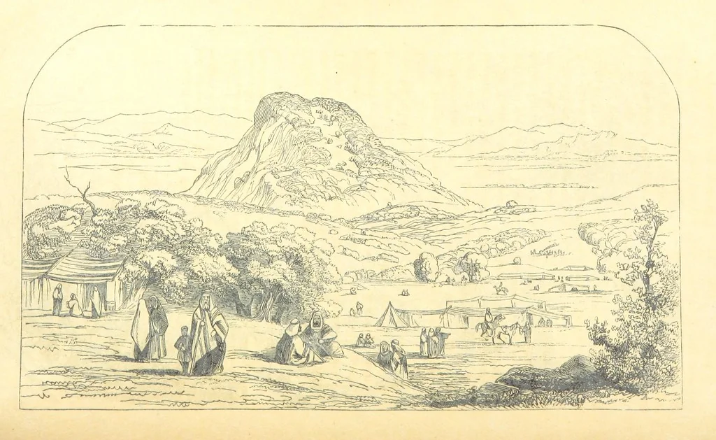 An illustration from A Pilgrimage through the Holy Land, explanatory of the Diorama of Jerusalem and the Holy Land, painted under the direction of Mr. W. Beverly, from original sketches ... by Mr. W. H. Bartlett. [With illustrations, 1850, leaf 61