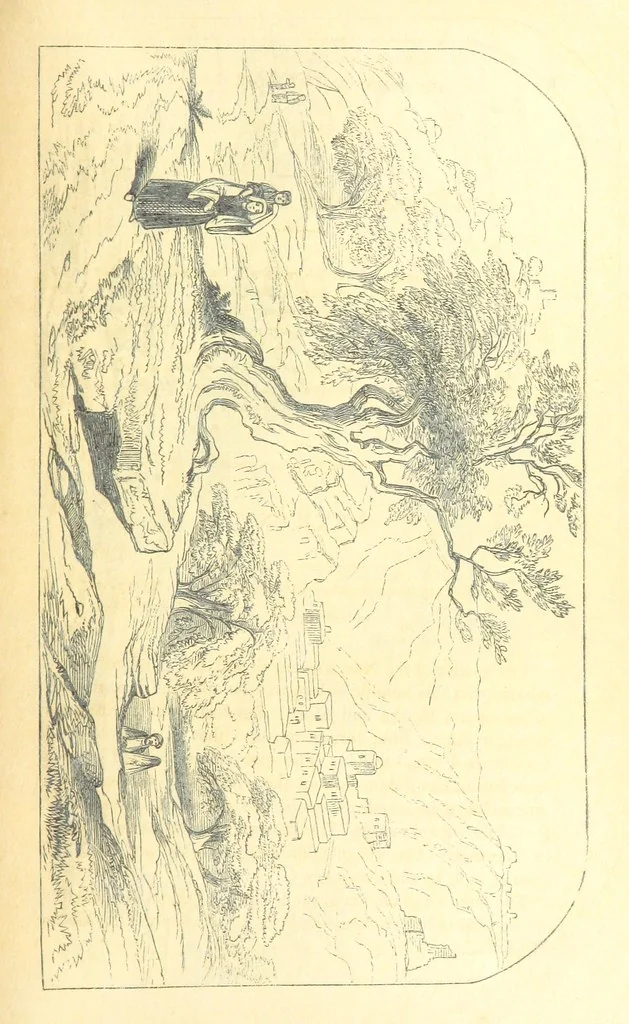 An illustration from A Pilgrimage through the Holy Land, explanatory of the Diorama of Jerusalem and the Holy Land, painted under the direction of Mr. W. Beverly, from original sketches ... by Mr. W. H. Bartlett. [With illustrations, 1850, leaf 65