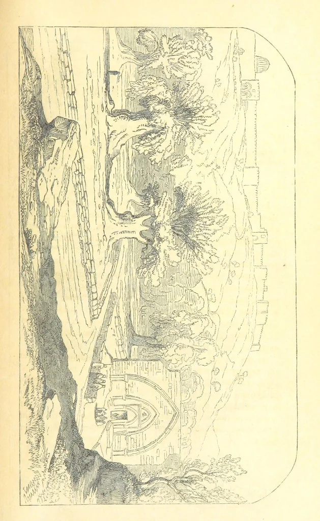 An illustration from A Pilgrimage through the Holy Land, explanatory of the Diorama of Jerusalem and the Holy Land, painted under the direction of Mr. W. Beverly, from original sketches ... by Mr. W. H. Bartlett. [With illustrations, 1850, leaf 69