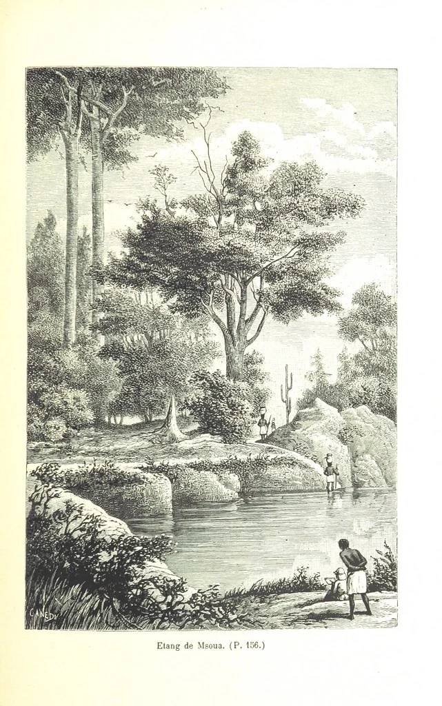 An illustration from A travers le Zanguebar. Voyage ... Par les PP. Baur et Le Roy ... Orné de 45 gravures ... Deuxième édition, 1887, leaf 153