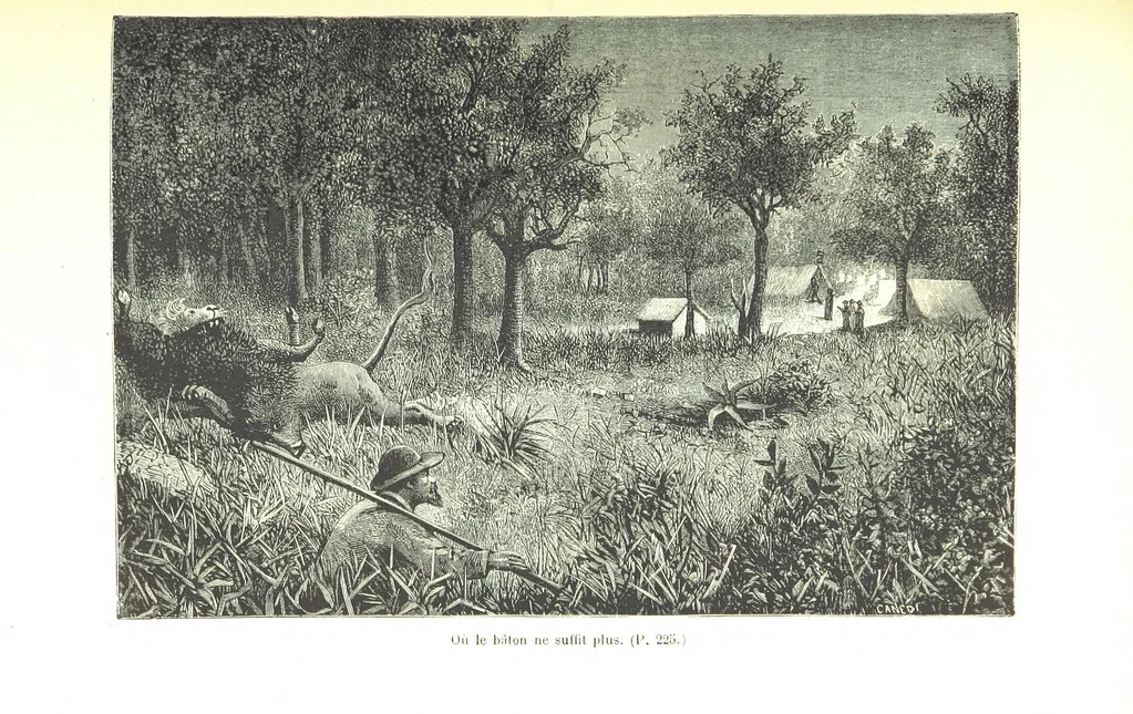 An illustration from A travers le Zanguebar. Voyage ... Par les PP. Baur et Le Roy ... Orné de 45 gravures ... Deuxième édition, 1887, leaf 225