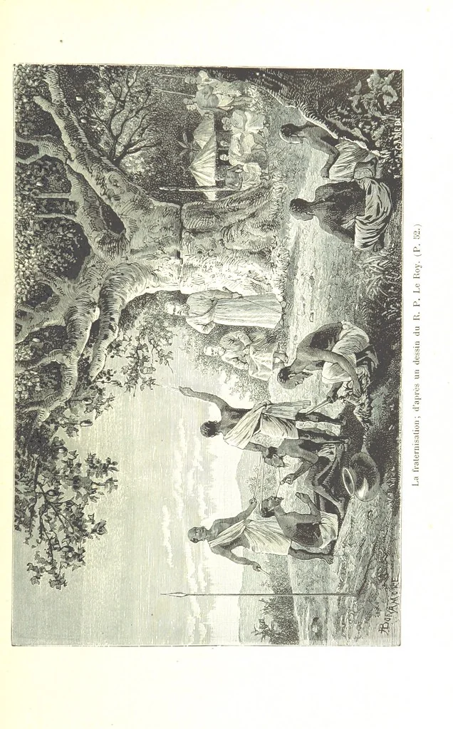 An illustration from A travers le Zanguebar. Voyage ... Par les PP. Baur et Le Roy ... Orné de 45 gravures ... Deuxième édition, 1887, leaf 65