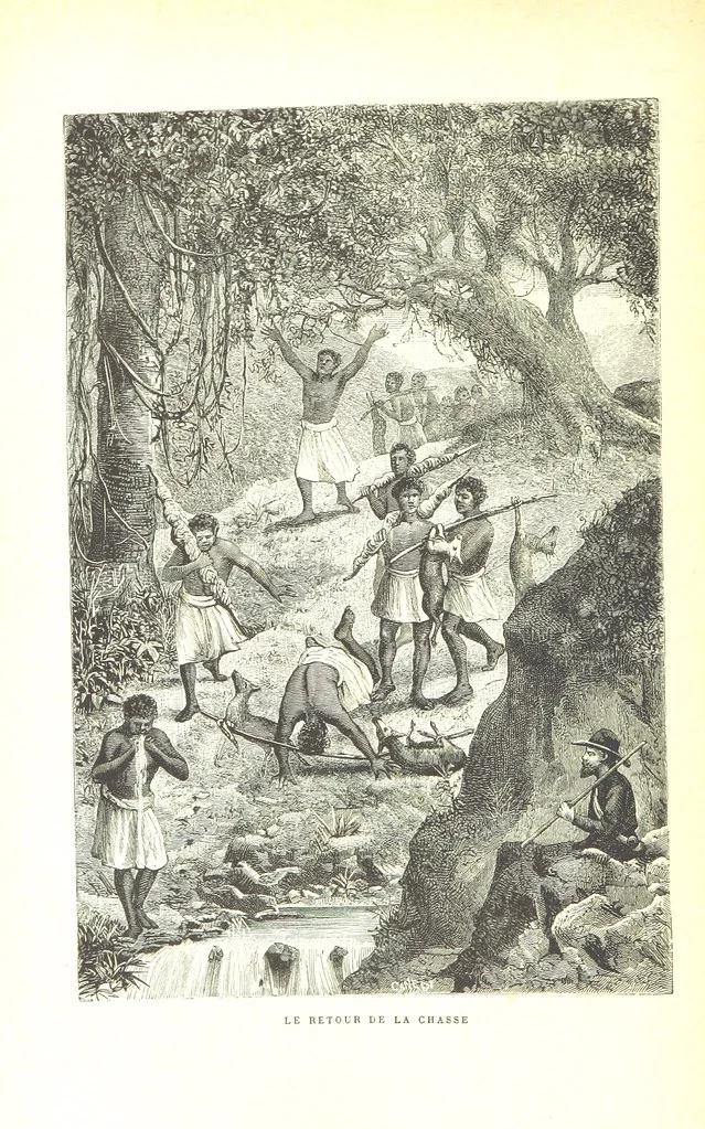 An illustration from A travers le Zanguebar. Voyage ... Par les PP. Baur et Le Roy ... Orné de 45 gravures ... Deuxième édition, 1887, leaf 8