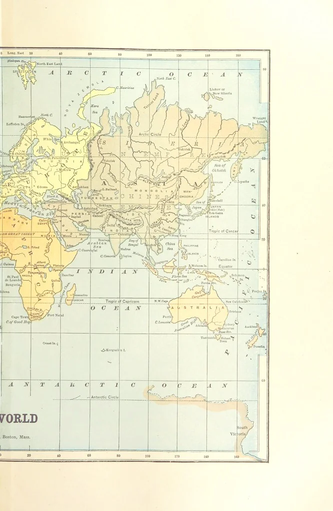 An illustration from Gately's World's Progress. A general history of the earth's construction and of the advancement of mankind ... Edited by C. E. Beale. Édition de luxe, 1886, leaf 9