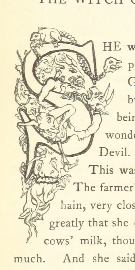An illustration from The White Wife; with other stories, supernatural, romantic and legendary; collected and illustrated by Cuthbert Bede, 1865, leaf 133