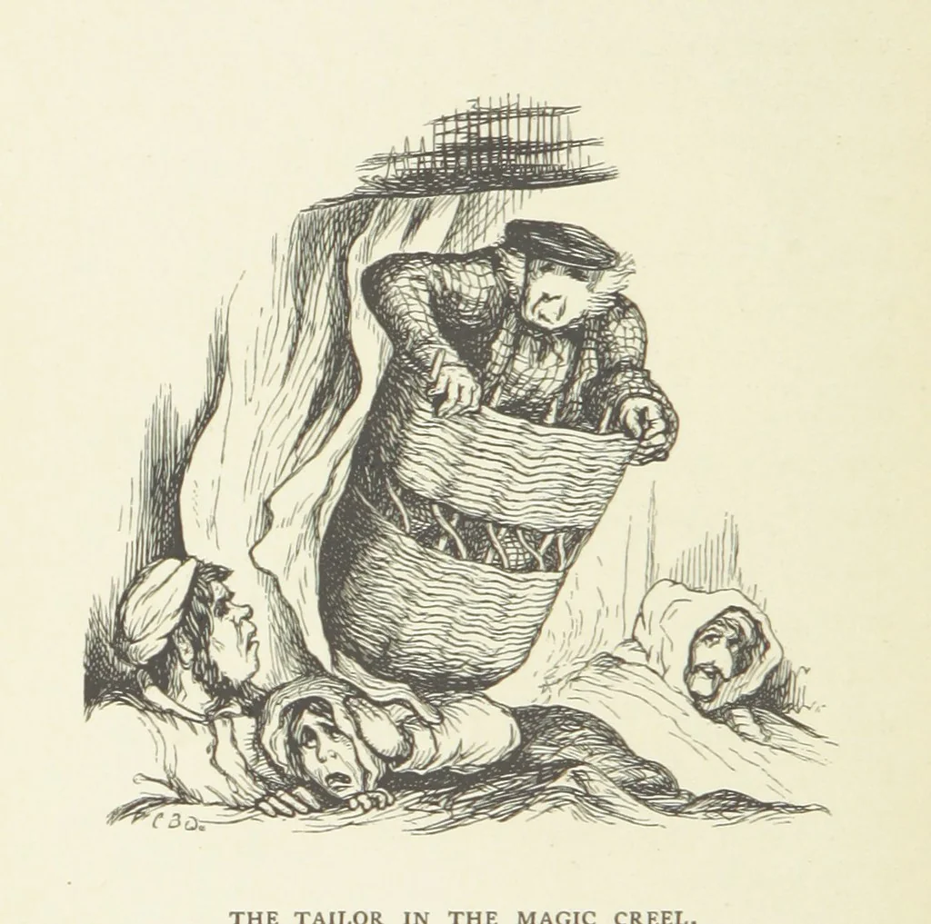 An illustration from The White Wife; with other stories, supernatural, romantic and legendary; collected and illustrated by Cuthbert Bede, 1865, leaf 138