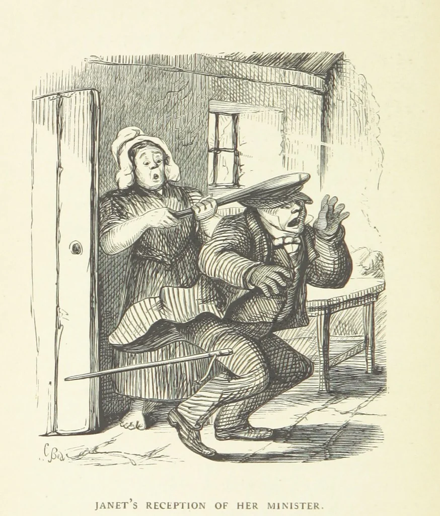 An illustration from The White Wife; with other stories, supernatural, romantic and legendary; collected and illustrated by Cuthbert Bede, 1865, leaf 226