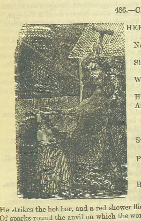 An illustration from Beeton's Brave Tales, Bold Ballads, and Travels and Perils by Land and Sea. Illustrated ... Edited by S. O. Beeton, 1872, leaf 1067