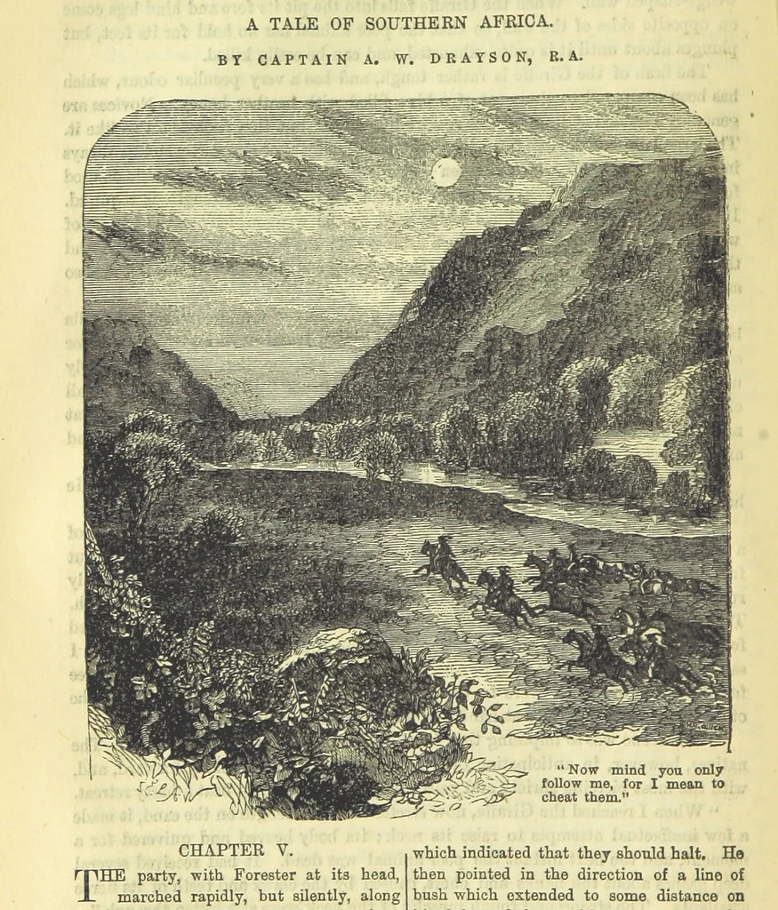 An illustration from Beeton's Brave Tales, Bold Ballads, and Travels and Perils by Land and Sea. Illustrated ... Edited by S. O. Beeton, 1872, leaf 162