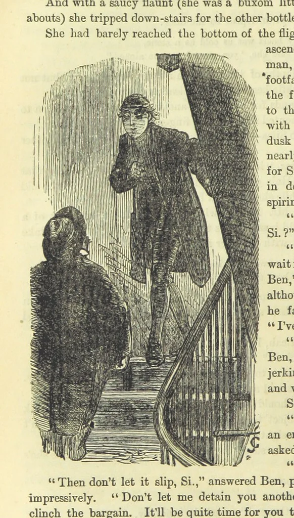 An illustration from Beeton's Brave Tales, Bold Ballads, and Travels and Perils by Land and Sea. Illustrated ... Edited by S. O. Beeton, 1872, leaf 330