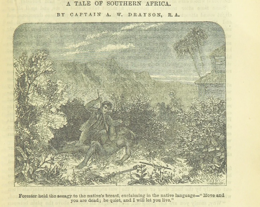 An illustration from Beeton's Brave Tales, Bold Ballads, and Travels and Perils by Land and Sea. Illustrated ... Edited by S. O. Beeton, 1872, leaf 481