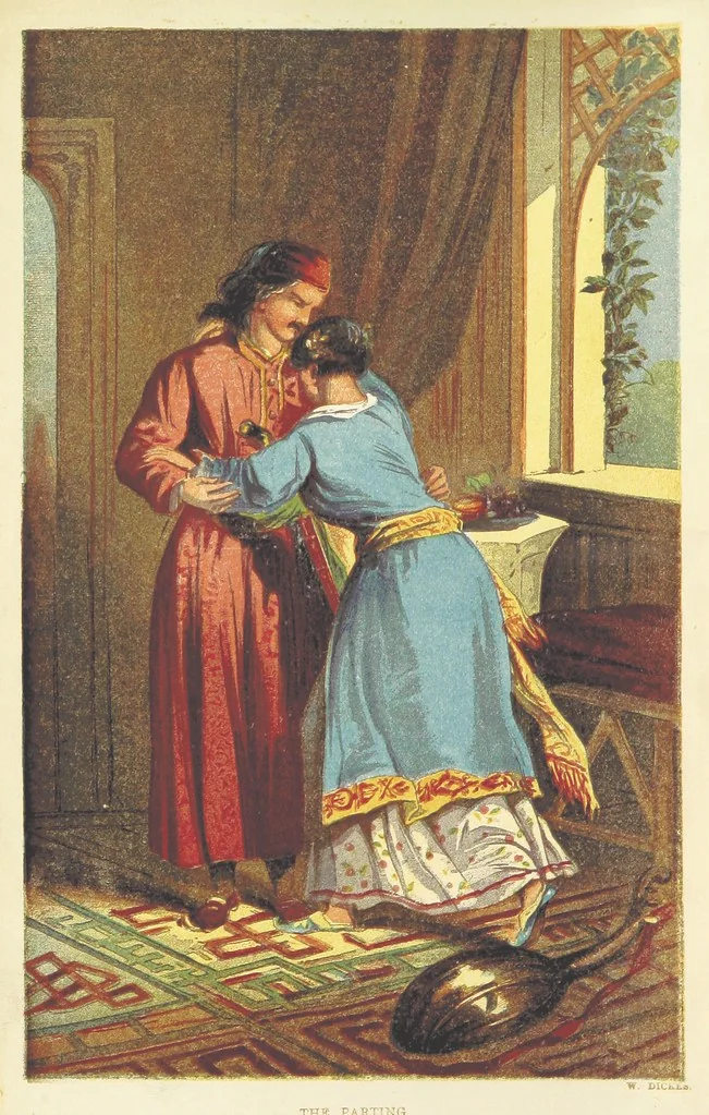 An illustration from Beeton's Brave Tales, Bold Ballads, and Travels and Perils by Land and Sea. Illustrated ... Edited by S. O. Beeton, 1872, leaf 6