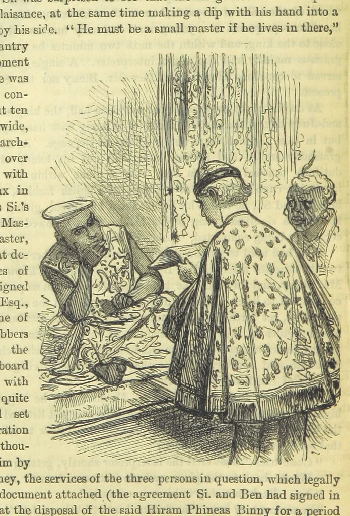 An illustration from Beeton's Brave Tales, Bold Ballads, and Travels and Perils by Land and Sea. Illustrated ... Edited by S. O. Beeton, 1872, leaf 850