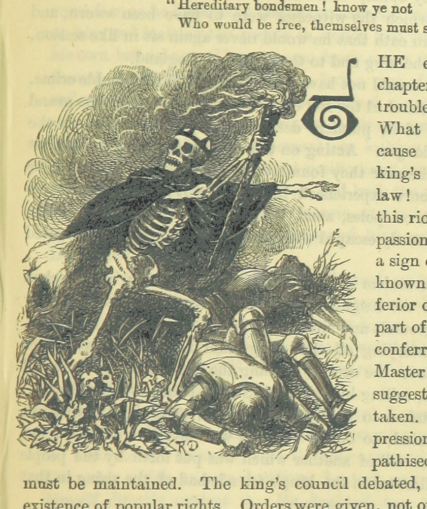 An illustration from Beeton's Brave Tales, Bold Ballads, and Travels and Perils by Land and Sea. Illustrated ... Edited by S. O. Beeton, 1872, leaf 867