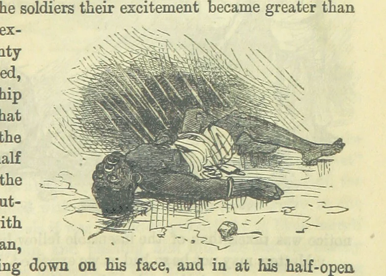 An illustration from Beeton's Brave Tales, Bold Ballads, and Travels and Perils by Land and Sea. Illustrated ... Edited by S. O. Beeton, 1872, leaf 921