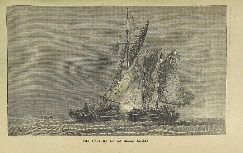 An illustration from Beeton's Brave Tales, Bold Ballads, and Travels and Perils by Land and Sea. Illustrated ... Edited by S. O. Beeton, 1872, leaf 934
