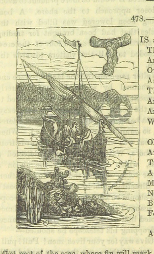 An illustration from Beeton's Brave Tales, Bold Ballads, and Travels and Perils by Land and Sea. Illustrated ... Edited by S. O. Beeton, 1872, leaf 964